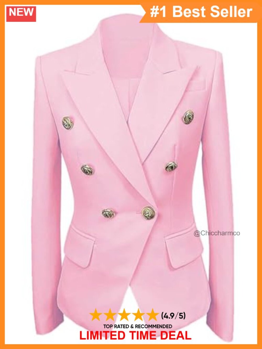 Women's Business Casual Open Front Blazer Jacket Lightweight Slim Fit Work